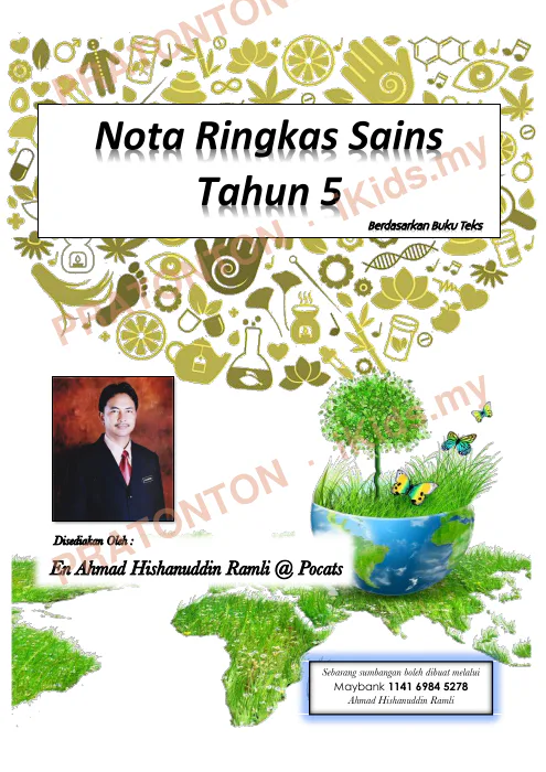 Pratonton muka 1 lembaran Nota Ringkas Sains Tahun 5 — Rantai dan Siratan Makanan — Sains Tahun 5