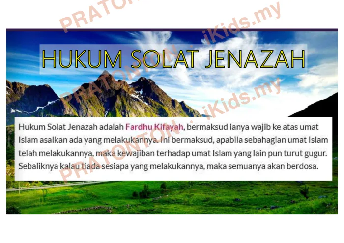 Pratonton muka 1 lembaran Nota Solat Jenazah Penghormatan Terakhir Tahun 6 — Pendidikan Islam Tahun 6