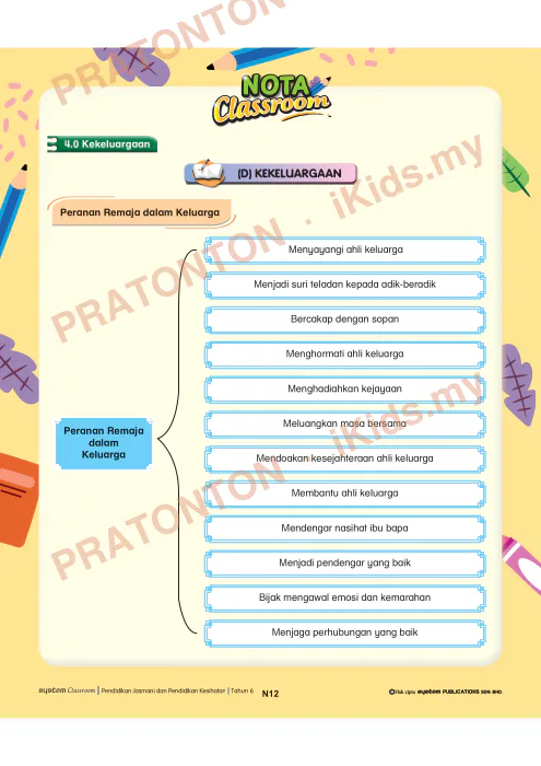 Pratonton muka 12 lembaran Nota Unit 11 — Pendidikan Kesihatan: Pameran Kesihatan — Pendidikan Kesihatan Tahun 6