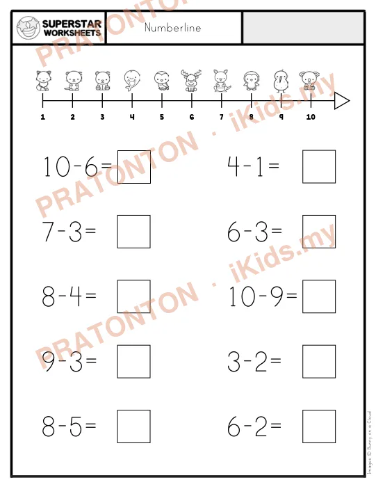Pratonton muka 1 lembaran Numberline — Matematik Tahun 1