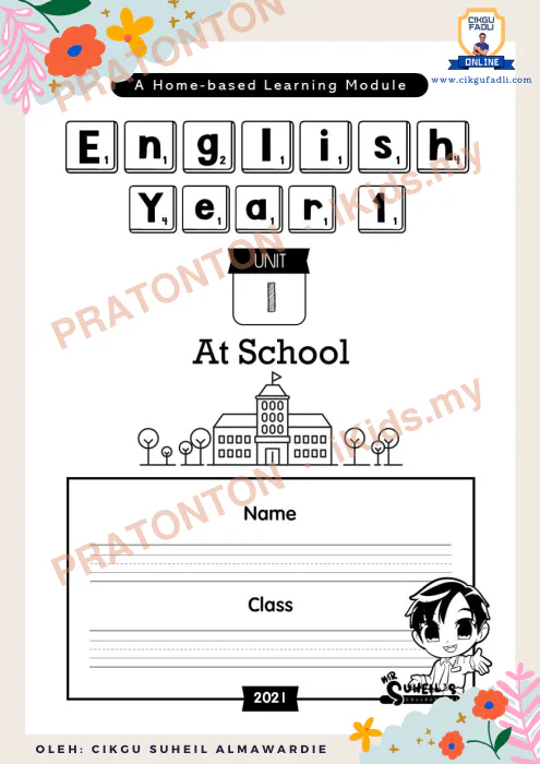 Pratonton muka 1 lembaran ONLINE — Bahasa Inggeris Tahun 1