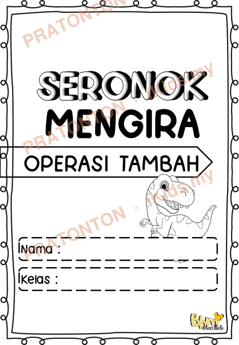 Pratonton muka 1 lembaran OPERASI TAMBAH — Matematik Tahun 1