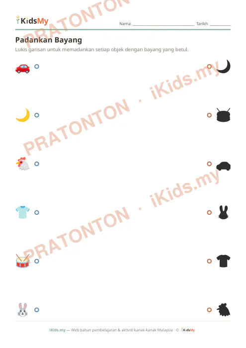 Pratonton muka 1 lembaran Padankan Bayang (Set 3) — Logik/Teka-teki Anak Istimewa