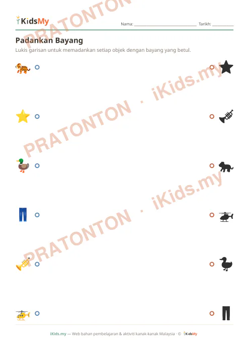 Pratonton muka 1 lembaran Padankan Bayang (Set 4) — Logik/Teka-teki Anak Istimewa