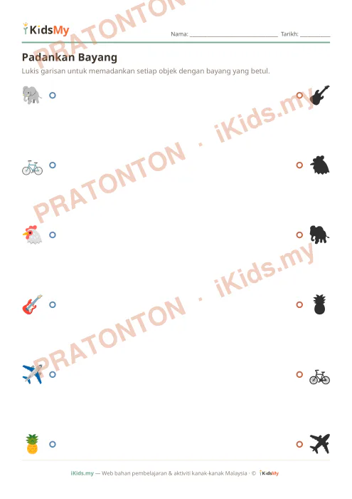 Pratonton muka 1 lembaran Padankan Bayang (Set 5) — Logik/Teka-teki Anak Istimewa