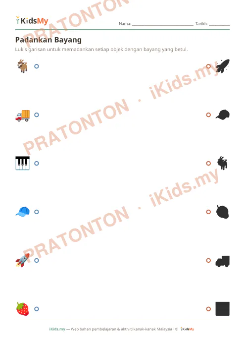 Pratonton muka 1 lembaran Padankan Bayang (Set 6) — Logik/Teka-teki Anak Istimewa