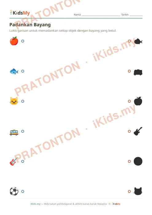 Pratonton muka 1 lembaran Padankan Bayang — Logik/Teka-teki Anak Istimewa