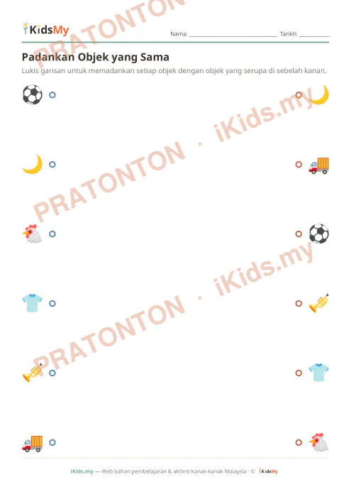 Pratonton muka 1 lembaran Padankan Objek yang Sama (Set 4) — Logik/Teka-teki Anak Istimewa