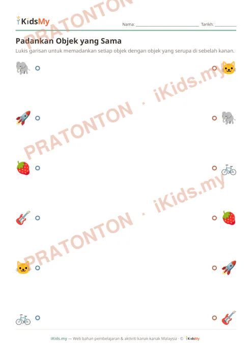 Pratonton muka 1 lembaran Padankan Objek yang Sama (Set 5) — Logik/Teka-teki Anak Istimewa