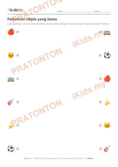 Pratonton muka 1 lembaran Padankan Objek yang Sama — Logik/Teka-teki Anak Istimewa