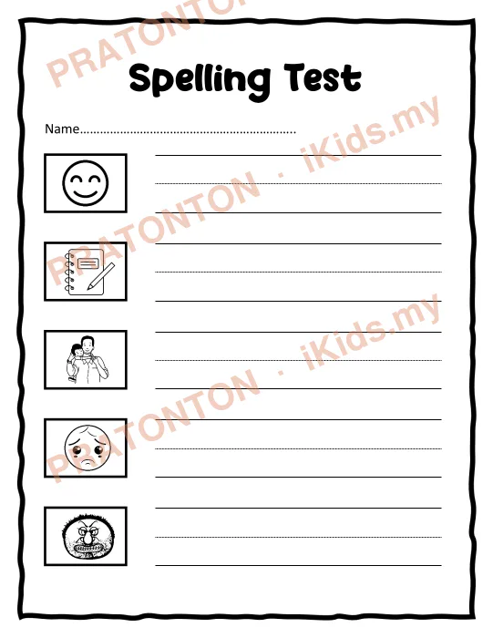 Pratonton muka 21 lembaran Page 2: Picture Spelling — Bahasa Inggeris Tahun 1