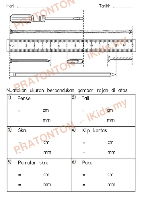 Pratonton muka 1 lembaran Part 1 Panjang Jisim Isipadu Cecair — Matematik Tahun 4