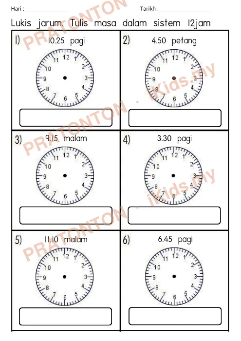 Pratonton muka 1 lembaran Part 1 Tajuk Masa dan Waktu — Matematik Tahun 4