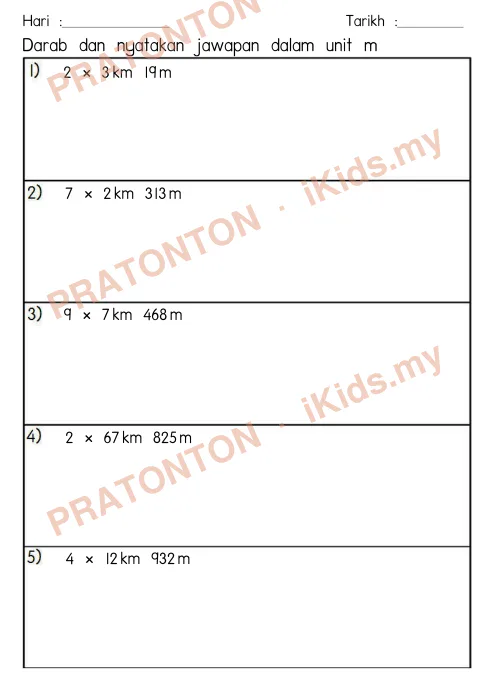 Pratonton muka 1 lembaran Part 3 Panjang Jisim Isipadu Cecair — Matematik Tahun 4