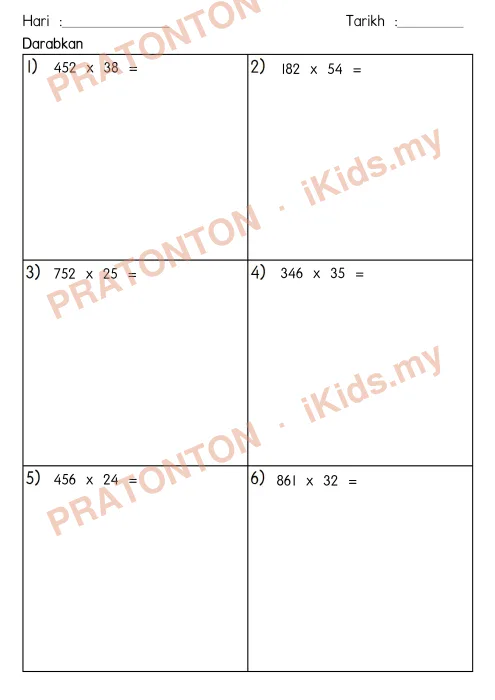 Pratonton muka 1 lembaran Latihan Nombor dan Operasi — Matematik Tahun 4