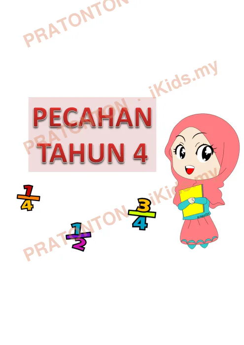 Pratonton muka 1 lembaran Latihan Pecahan — Matematik Tahun 4