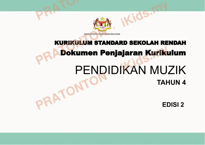 Pratonton muka 1 lembaran Pendidikan Muzik 1 — Pendidikan Kesenian Tahun 4