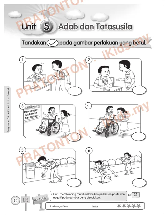 Pratonton muka 30 lembaran PENGURUSAN — Sains Tahun 1
