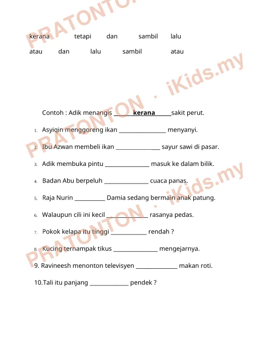 Pratonton muka 6 lembaran PENILAIAN KENDALIAN SEKOLAH RENDAH — Bahasa Melayu Tahun 1