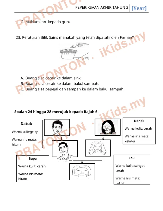 Pratonton muka 7 lembaran PEPERIKSAAN AKHIR TAHUN 2 — Sains Tahun 2