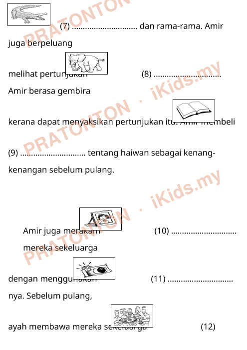Pratonton muka 5 lembaran PEPERIKSAAN AKHIR TAHUN — Bahasa Melayu Tahun 1