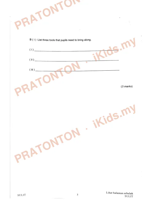 Pratonton muka 5 lembaran Percubaan UPSR 2018 — Bahasa Inggeris Penulisan — Bahasa Inggeris Tahun 6