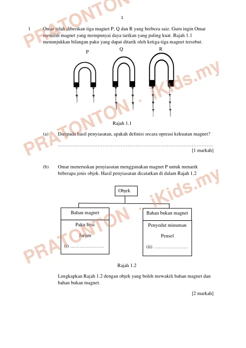 Pratonton muka 1 lembaran Percubaan UPSR 2018 — Sains Kertas 2 — Sains Tahun 6