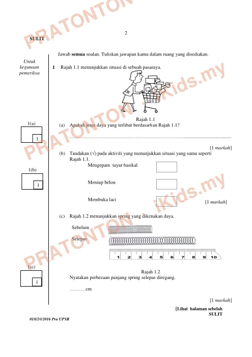 Pratonton muka 1 lembaran Percubaan UPSR Negeri Sembilan — Sains Kertas 2 — Sains Tahun 6