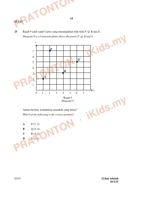Pratonton muka 13 lembaran Percubaan UPSR Perlis 2018 — Matematik Kertas 1 — Matematik Tahun 6