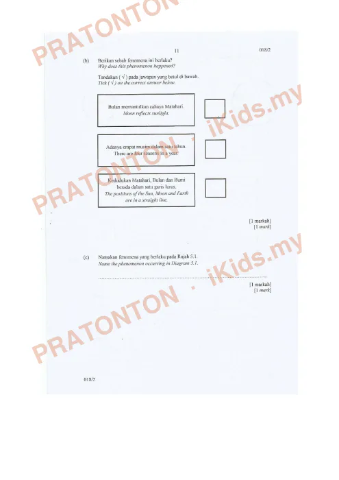 Pratonton muka 10 lembaran Percubaan UPSR Selangor 2018 — Sains Kertas 2 — Sains Tahun 6