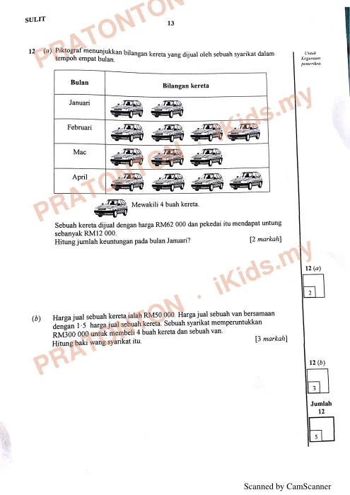 Pratonton muka 7 lembaran Percubaan UPSR Terengganu 2018 — Matematik Kertas 2 — Matematik Tahun 6