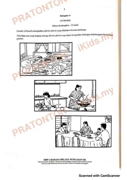Pratonton muka 1 lembaran Percubaan UPSR Terengganu 2019 — Bahasa Melayu Penulisan — Bahasa Melayu Tahun 6