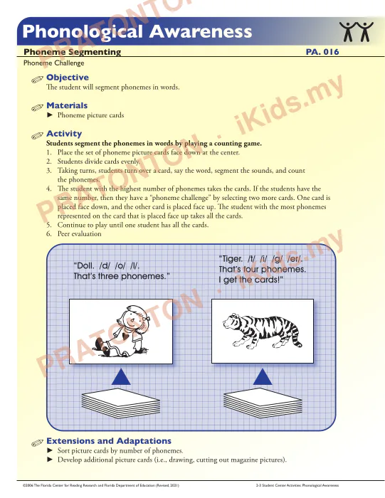 Pratonton muka 1 lembaran Phonological Awareness — Bahasa Inggeris Tahun 2