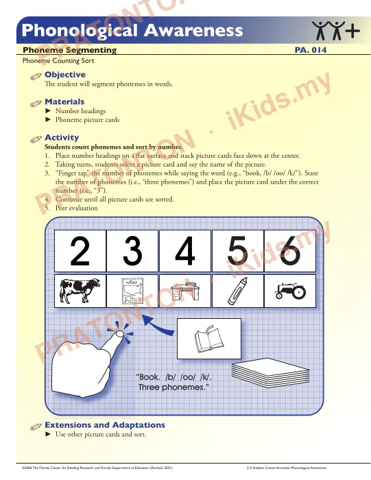 Pratonton muka 1 lembaran Phonological Awareness — Bahasa Inggeris Tahun 2