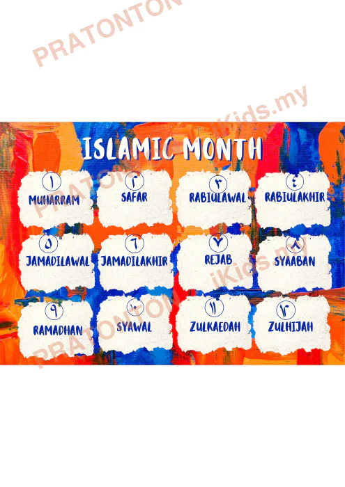 Pratonton muka 1 lembaran Poster Bulan Islam — Pendidikan Islam Tadika (2-6)