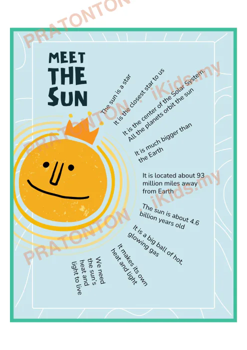 Pratonton muka 1 lembaran Poster The Sun — Sains Tahun 3