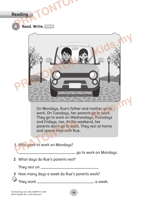 Pratonton muka 4 lembaran PRACTICE — Bahasa Inggeris Tahun 2