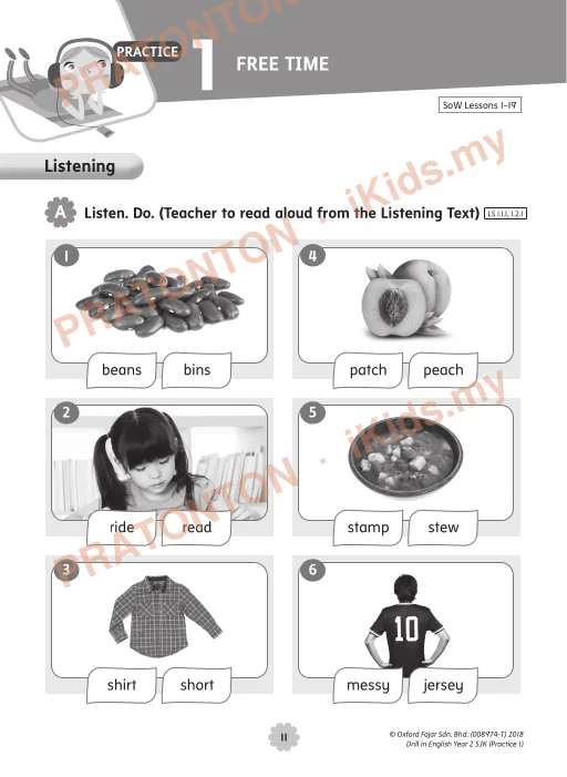Pratonton muka 1 lembaran PRACTICE — Bahasa Inggeris Tahun 2