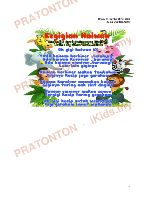 Pratonton muka 1 lembaran Ready to Rumble UPSR 2018 — Sains: Gigi — Sains Tahun 6