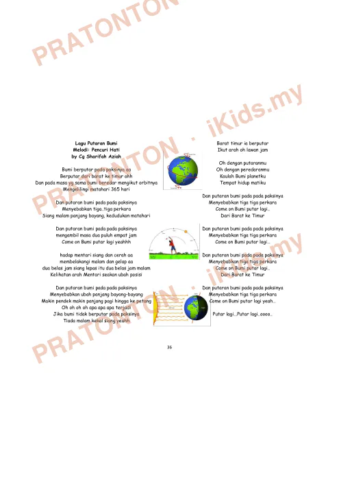 Pratonton muka 1 lembaran Ready to Rumble UPSR 2018 — Sains: Putaran Bumi — Sains Tahun 6