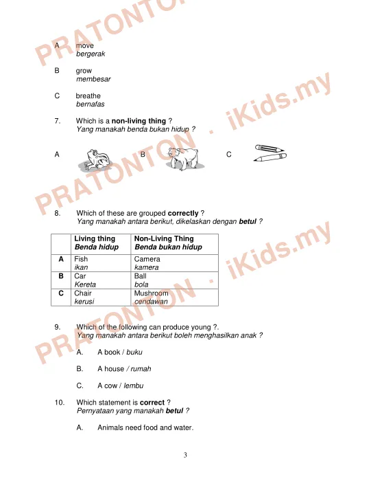 Pratonton muka 3 lembaran SCIENCE — Sains Tahun 2