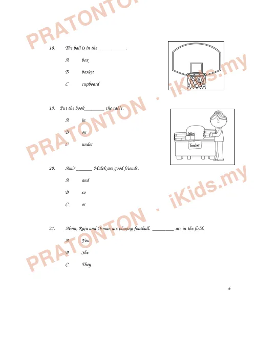 Pratonton muka 7 lembaran SECTION — Bahasa Inggeris Tahun 2