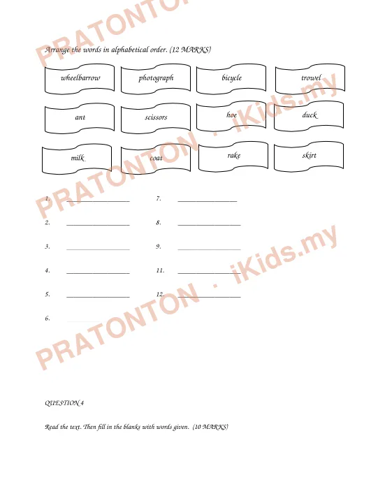 Pratonton muka 3 lembaran SECTION A — Bahasa Inggeris Tahun 2
