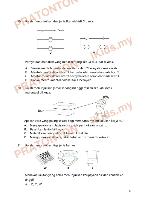 Pratonton muka 8 lembaran Set Latihan Berfokus UPSR 2016 — Sains Kertas 1 — Sains Tahun 6