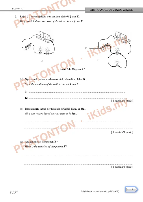 Pratonton muka 8 lembaran Set Ramalan UPSR — Sains Kertas 2 — Sains Tahun 6