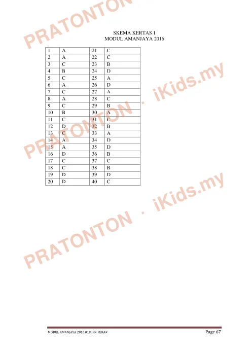 Pratonton muka 1 lembaran Skema Sains 1 — Sains Tahun 4