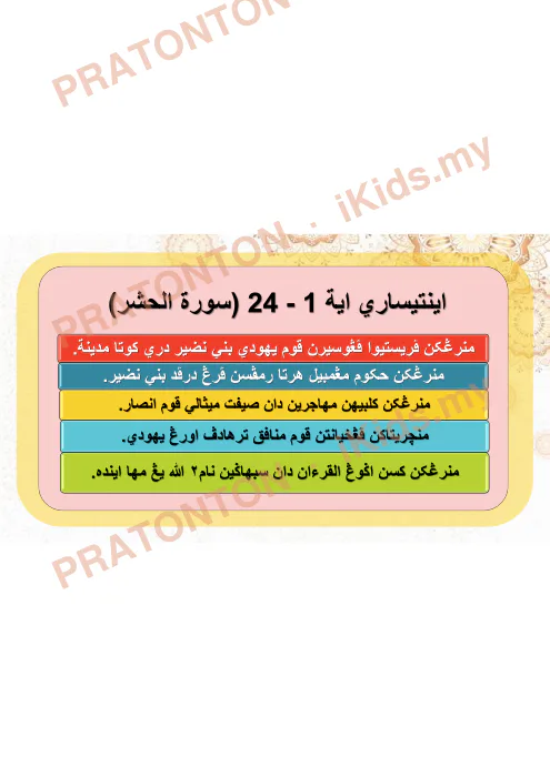 Pratonton muka 5 lembaran Slaid Al-Quran — Surah Al-Hasyr (Ayat 1–24) — Pendidikan Islam Tahun 6