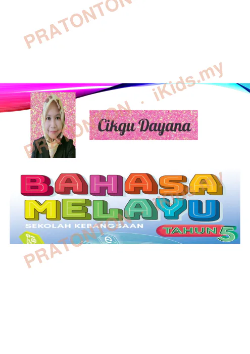Pratonton muka 1 lembaran Slaid Bahasa Melayu Tahun 5 — Objektif Pembelajaran (Set 2) — Bahasa Melayu Tahun 5