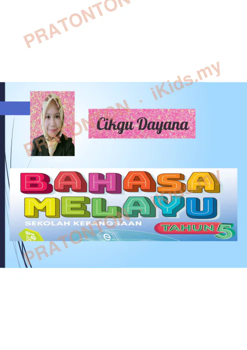 Pratonton muka 1 lembaran Slaid Bahasa Melayu Tahun 5 — Objektif Pembelajaran (Set 3) — Bahasa Melayu Tahun 5