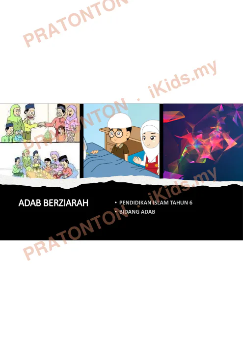 Pratonton muka 1 lembaran Slaid Pendidikan Islam Tahun 6 — Adab Berziarah — Pendidikan Islam Tahun 6